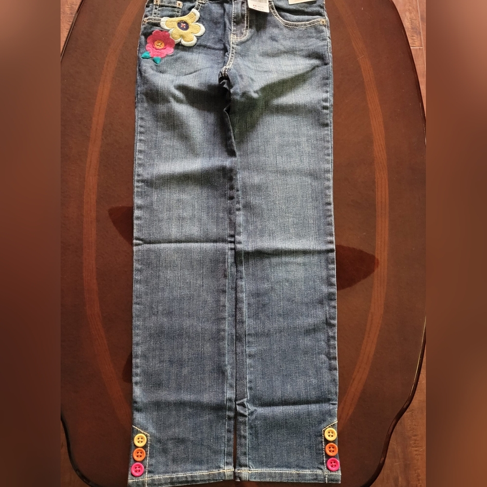 2 pairs of Gymboree Jeans Size 10, NWT. Embroidered Flowers and hearts